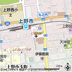 上野市駅周辺の地図