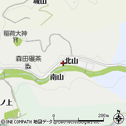 京都府木津川市山城町北河原北山周辺の地図