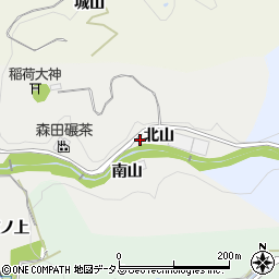 京都府木津川市山城町北河原（北山）周辺の地図
