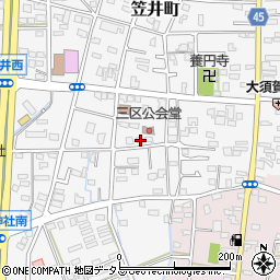 静岡県浜松市中央区笠井町885周辺の地図