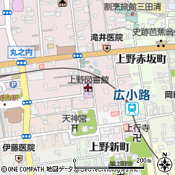 上野図書館周辺の地図