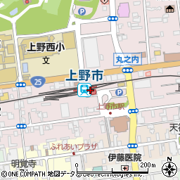 上野市駅周辺の地図