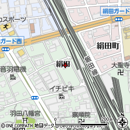 愛知県豊橋市花田町絹田110周辺の地図
