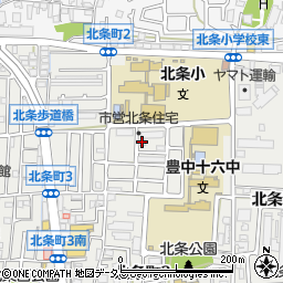 豊中市営北条住宅北条会館周辺の地図