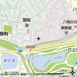 大阪府寝屋川市八幡台1-2周辺の地図