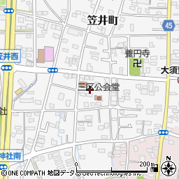 静岡県浜松市中央区笠井町887周辺の地図