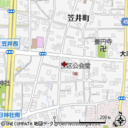 笠井郵便局周辺の地図
