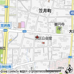 静岡県浜松市中央区笠井町888周辺の地図