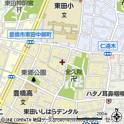 愛知県豊橋市東郷町周辺の地図