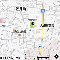 静岡県浜松市中央区笠井町337周辺の地図