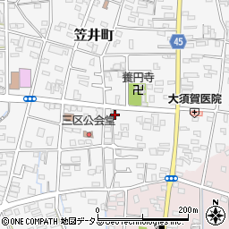 静岡県浜松市中央区笠井町335周辺の地図