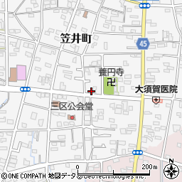 静岡県浜松市中央区笠井町342周辺の地図
