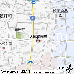 静岡県浜松市中央区笠井町108周辺の地図