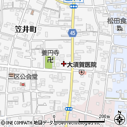 静岡県浜松市中央区笠井町291周辺の地図