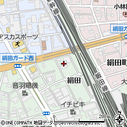 愛知県豊橋市花田町絹田122周辺の地図