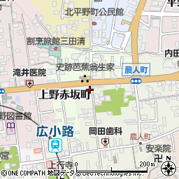 三重県伊賀市上野農人町412-27周辺の地図