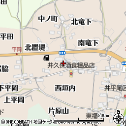京都府木津川市加茂町井平尾南置堤周辺の地図