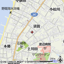 愛知県知多郡美浜町野間須賀60周辺の地図