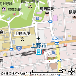 三重県伊賀市上野丸之内周辺の地図