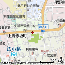 三重県伊賀市上野農人町407-3周辺の地図
