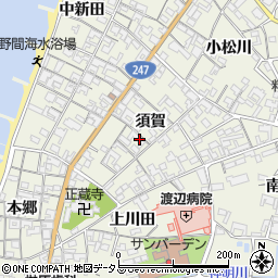 愛知県知多郡美浜町野間須賀73周辺の地図