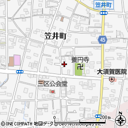静岡県浜松市中央区笠井町343周辺の地図