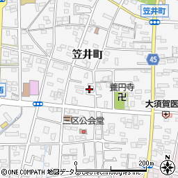 静岡県浜松市中央区笠井町893周辺の地図