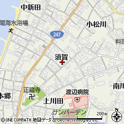 愛知県美浜町（知多郡）野間（須賀）周辺の地図
