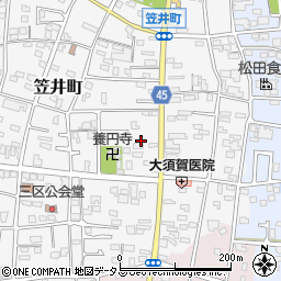 静岡県浜松市中央区笠井町285周辺の地図