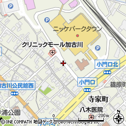 兵庫県加古川市加古川町寺家町周辺の地図