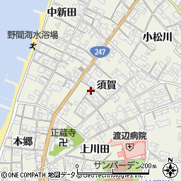 愛知県知多郡美浜町野間須賀79周辺の地図