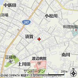 愛知県知多郡美浜町野間須賀113周辺の地図