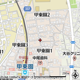 兵庫県西宮市甲東園周辺の地図