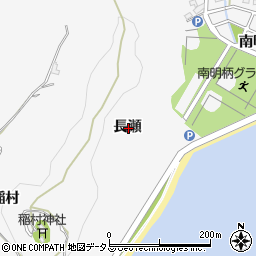 愛知県蒲郡市西浦町長瀬周辺の地図