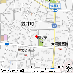 静岡県浜松市中央区笠井町346周辺の地図
