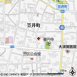 静岡県浜松市中央区笠井町345周辺の地図