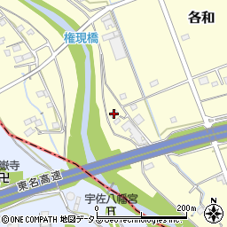 静岡県掛川市各和686周辺の地図