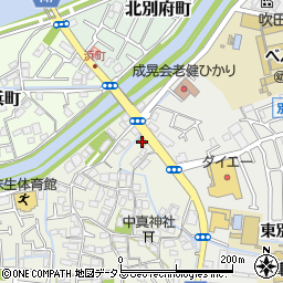 Ａ摂津市　金庫のトラブル対応２４Ｘ３６５安心受付センター周辺の地図