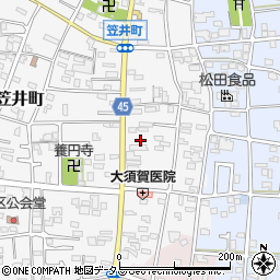 静岡県浜松市中央区笠井町118周辺の地図