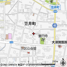 静岡県浜松市中央区笠井町356周辺の地図