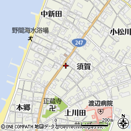 愛知県知多郡美浜町野間須賀86周辺の地図