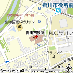 掛川市役所　掛川記者クラブ周辺の地図