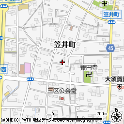 静岡県浜松市中央区笠井町897周辺の地図