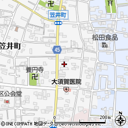 静岡県浜松市中央区笠井町119周辺の地図