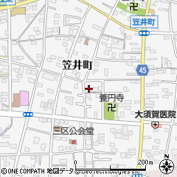 静岡県浜松市中央区笠井町355周辺の地図
