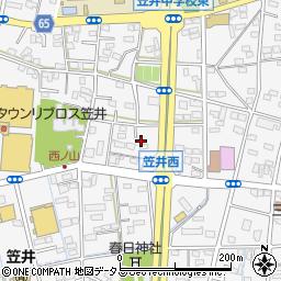 静岡県浜松市中央区笠井町周辺の地図