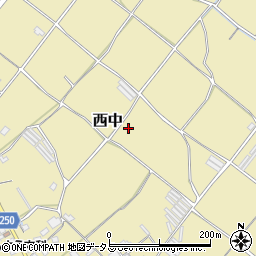 岡山県赤磐市西中周辺の地図