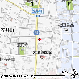 静岡県浜松市中央区笠井町121周辺の地図
