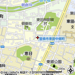 愛知県豊橋市東田中郷町周辺の地図