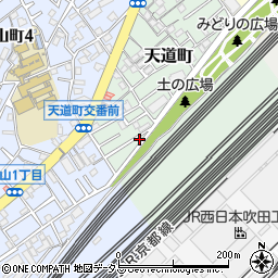 大阪府吹田市天道町1-12周辺の地図